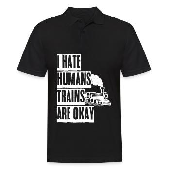 Eisenbahn Lokomotive Eisenbahner - Männer Poloshirt - Schwarz - Vorne - Kai (181cm)