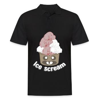 Eis Eiscreme Gespenst Eisbecher - Männer Poloshirt - Schwarz - Vorne - Kai (181cm)
