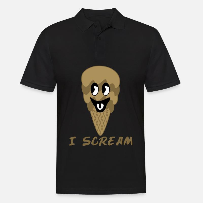 Eis Eiscreme Schokoeis Schokoladeneis - Männer Poloshirt - Schwarz
