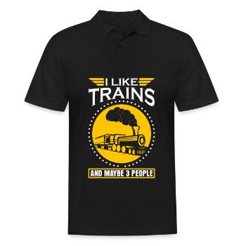 Eisenbahn Lokführer Modeleisenbahn - Männer Poloshirt - Schwarz - Vorne - Kai (181cm)