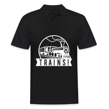 Eisenbahn Zug Dampflok Züge Lokführer - Männer Poloshirt - Schwarz - Vorne - Kai (181cm)