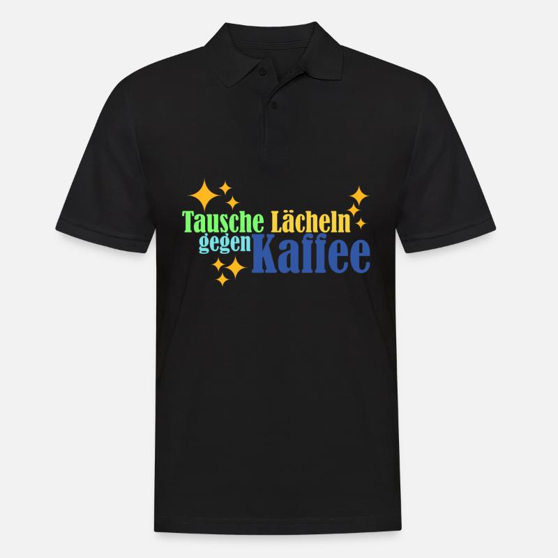Kaffee Kaffetrinker - Männer Poloshirt - Schwarz