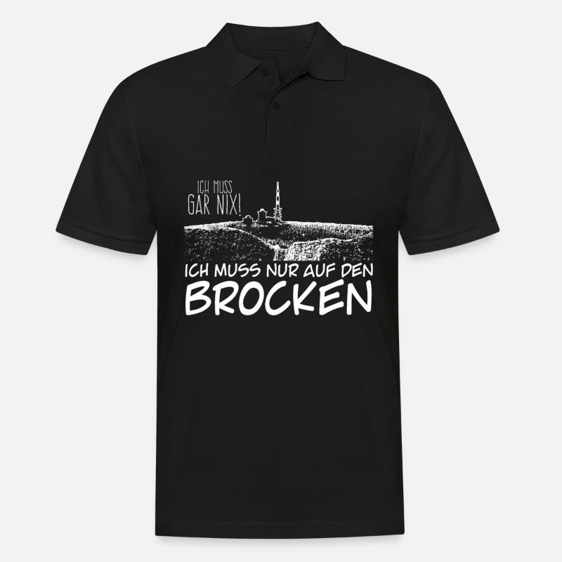 Harz Wandern Harzer Brocken - Männer Poloshirt - Schwarz