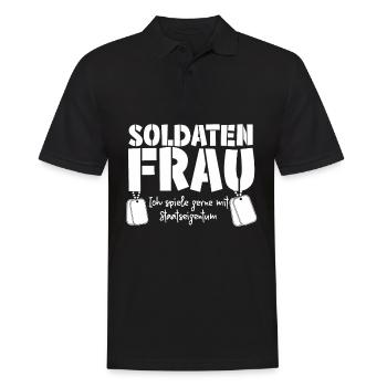 Soldatenfrau Witz - Männer Poloshirt - Schwarz - Vorne - Kai (181cm)