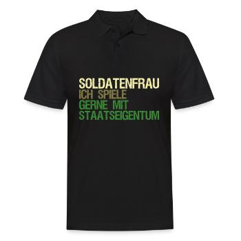 Soldatenfrau Soldat - Männer Poloshirt - Schwarz - Vorne - Kai (181cm)