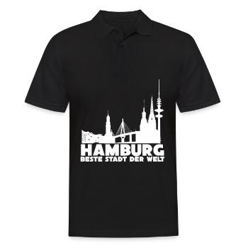 Hamburger Stadt Hamburg - Männer Poloshirt - Schwarz - Vorne - Kai (181cm)