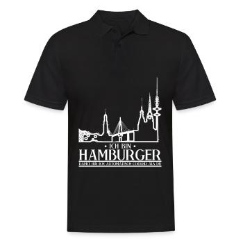 Hamburg Witz für Hamburger - Männer Poloshirt - Schwarz - Vorne - Kai (181cm)