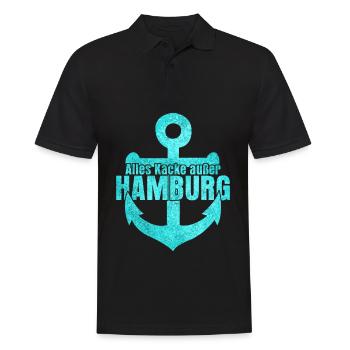 Hamburg Hamburger Hafen - Männer Poloshirt - Schwarz - Vorne - Kai (181cm)