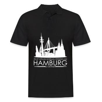 Hamburg Brücke Hamburger - Männer Poloshirt - Schwarz - Vorne - Kai (181cm)