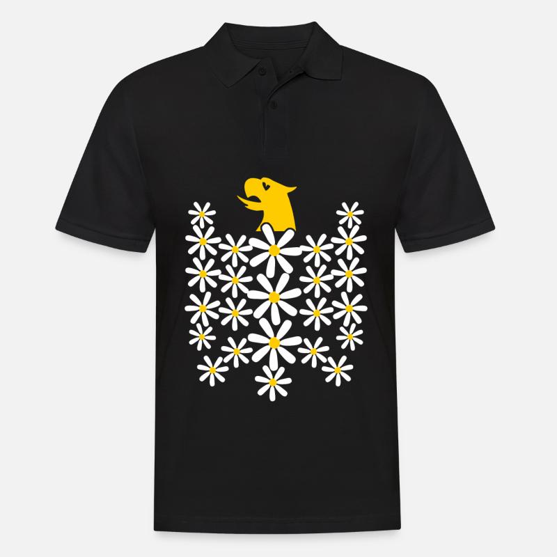 Gänseblümchen Bundesadler aus Blüten - Männer Poloshirt - Schwarz