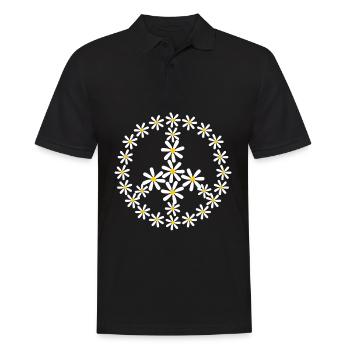 Frieden Friedenszeichen Pazifismus - Männer Poloshirt - Schwarz - Vorne - Kai (181cm)