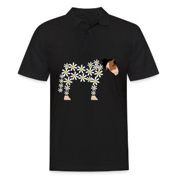 Horse made of daisy horses - Men's Polo Shirt - black - Front - Kai (181cm)