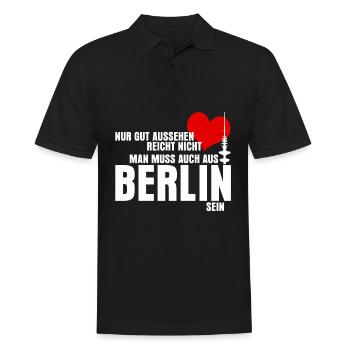Berlin lusitger Spruch für Berliner - Männer Poloshirt - Schwarz - Vorne - Kai (181cm)