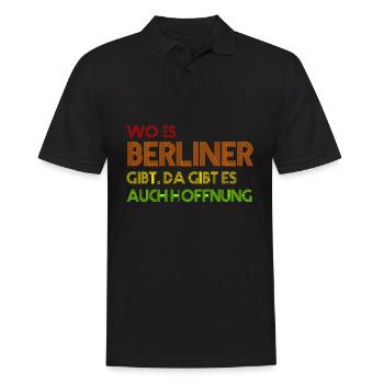 Berlin Kreuzberg Berliner - Männer Poloshirt - Schwarz - Vorne - Kai (181cm)