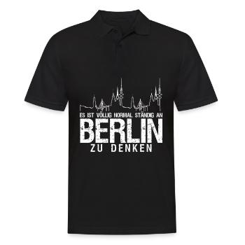Berlin Pankow Berliner - Männer Poloshirt - Schwarz - Vorne - Kai (181cm)