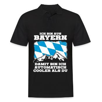 Bayern Flagge - Männer Poloshirt - Schwarz - Vorne - Kai (181cm)
