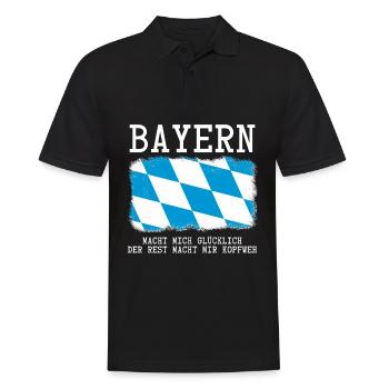 Bayern Spruch - Männer Poloshirt - Schwarz - Vorne - Kai (181cm)