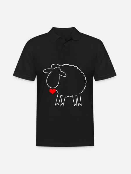 Schaf Schäfer Schafe - Männer Poloshirt - Schwarz