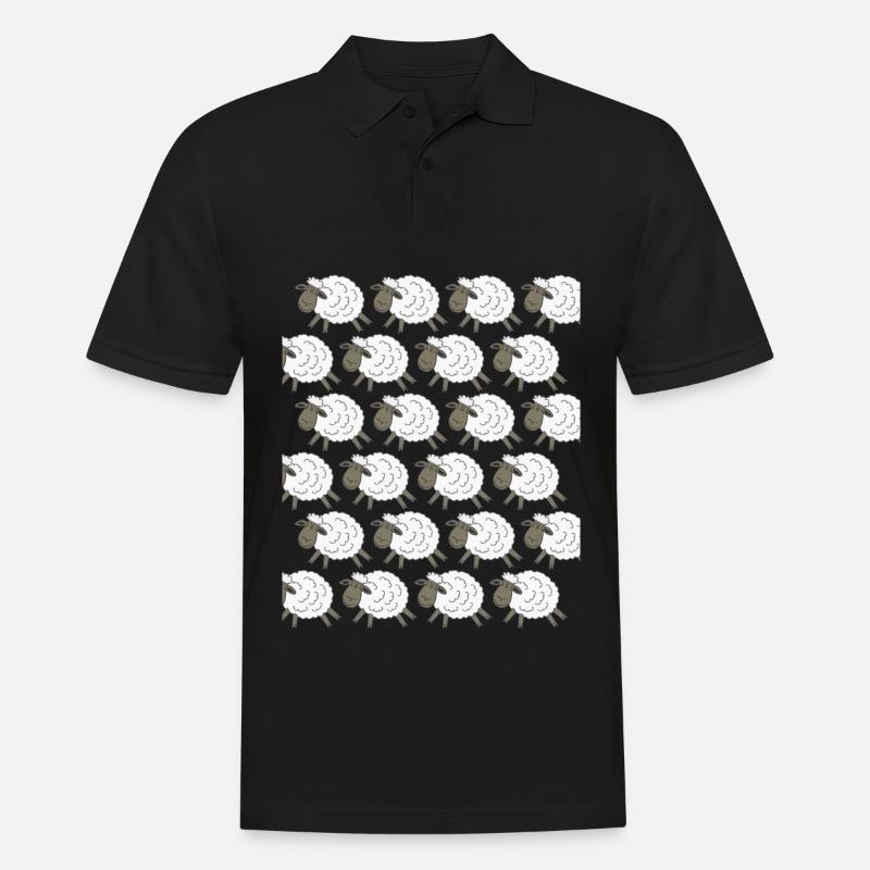 Schafe Schaf - Männer Poloshirt - Schwarz
