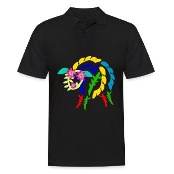 Schaf aus Blumen Schafe - Männer Poloshirt - Schwarz - Vorne - Kai (181cm)