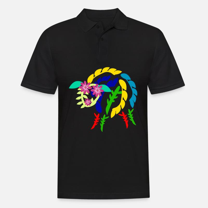 Moutons de fleurs Moutons - Polo Homme - noir