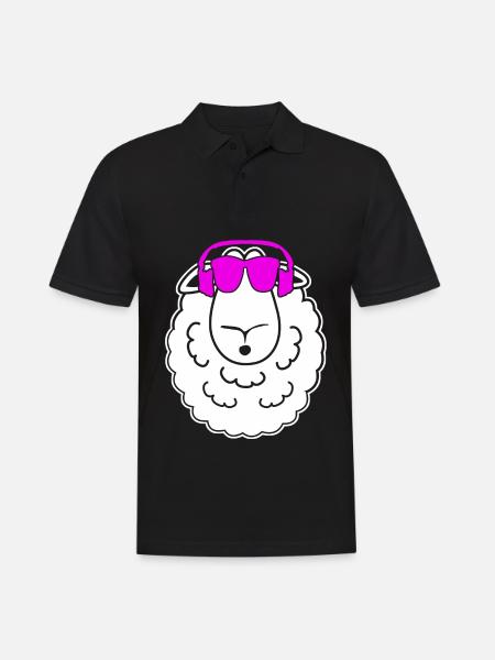 Sheep Shepherd Headphones Sheep - Men's Polo Shirt - black