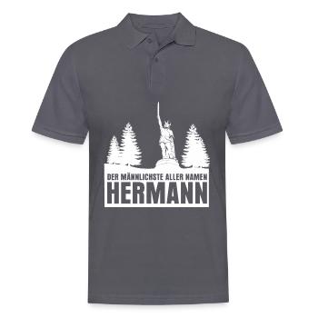 Hermannsdenkmal Witz Detmold Lippe - Männer Poloshirt - Anthrazit - Vorne - Nico (186cm)