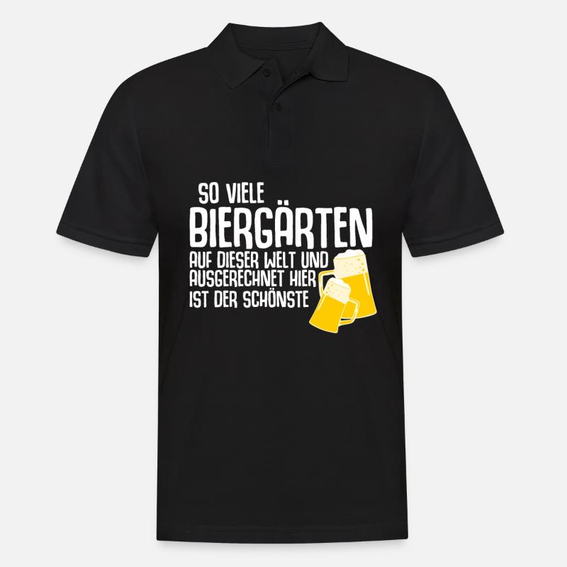 Der schönste Biergarten - Männer Poloshirt - Schwarz