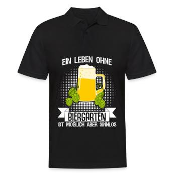 Biergarten Biertrinker Bier Bierkrüge - Männer Poloshirt - Schwarz - Vorne - Kai (181cm)