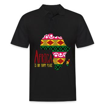 Afrique Vêtements Africains - Polo Homme - noir - Devant - Kai (181cm)