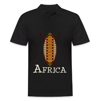 Afrique bouclier africain - Polo Homme - noir - Devant - Kai (181cm)