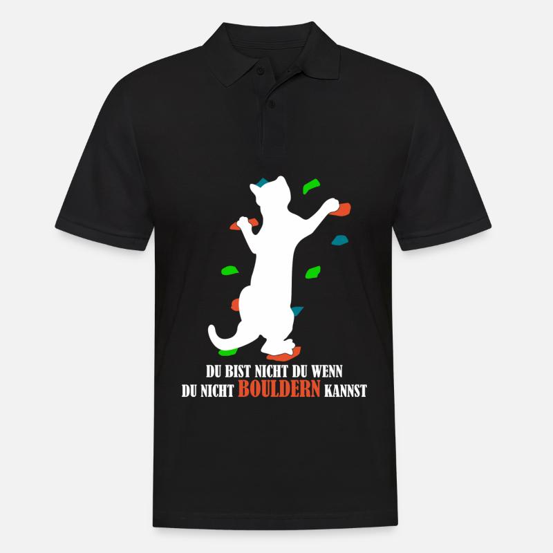 Bouldern Katze Klettern - Männer Poloshirt - Schwarz
