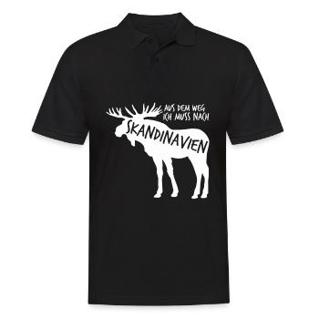 Skandinavien Elch Elche Skandinavier - Männer Poloshirt - Schwarz - Vorne - Kai (181cm)