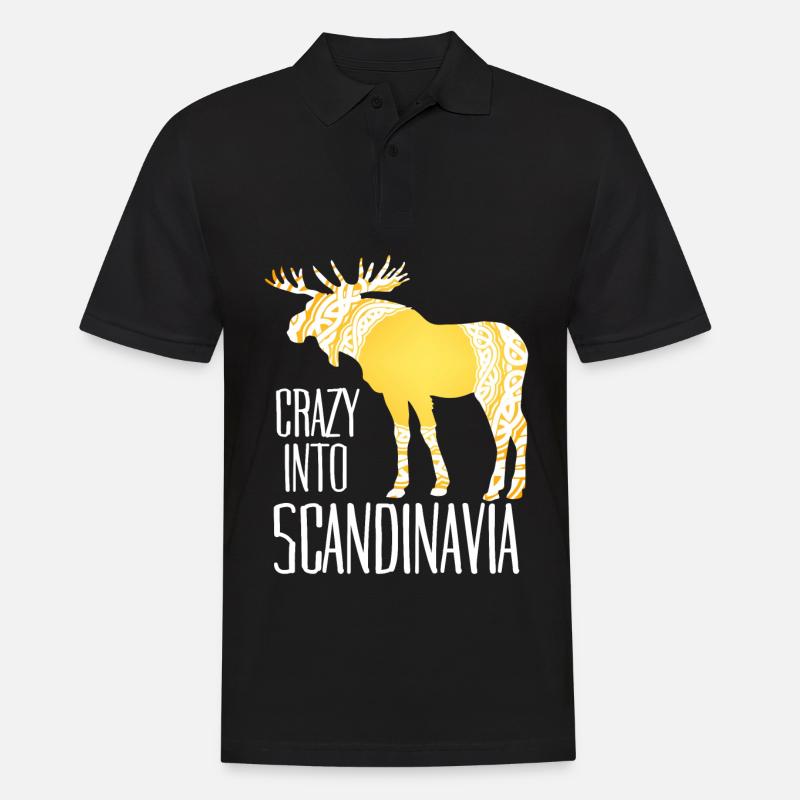 Skandinavien Wikinger Elch - Männer Poloshirt - Schwarz