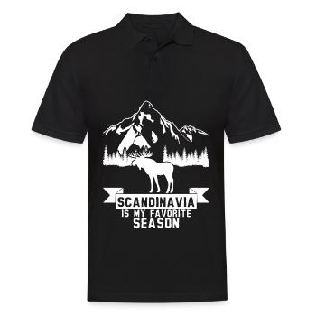 Scandinavia Moose Hiking - Men's Polo Shirt - black - Front - Kai (181cm)