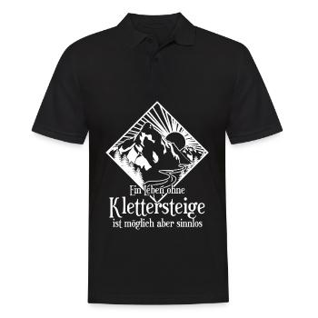 Klettersteig Wandern Berge Bergwandern - Männer Poloshirt - Schwarz - Vorne - Kai (181cm)