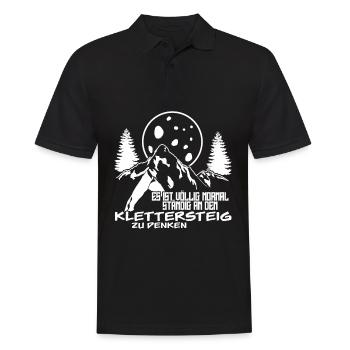 Klettersteig Berge Wandern Bergwandern - Männer Poloshirt - Schwarz - Vorne - Kai (181cm)