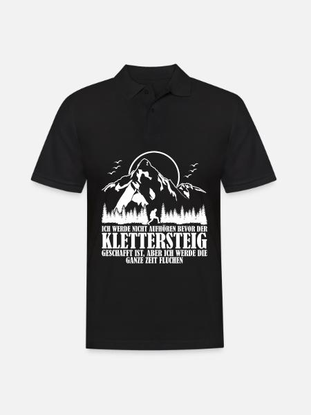 Klettersteig Wandern Bergwandern - Männer Poloshirt - Schwarz