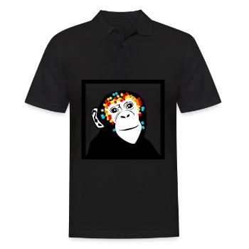 Monkey Monkey Face Monkey - Men's Polo Shirt - black - Front - Kai (181cm)