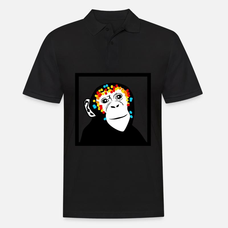 Monkey Monkey Face Monkey - Men's Polo Shirt - black