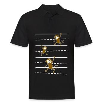 Singe drôle de singe - Polo Homme - noir - Devant - Kai (181cm)