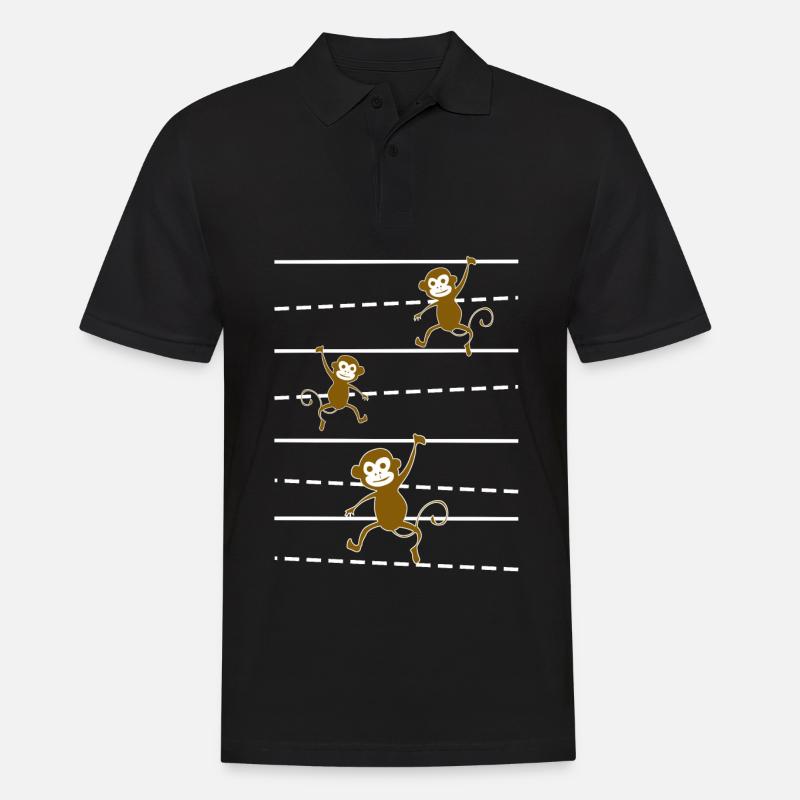 Affe lustige Affen - Männer Poloshirt - Schwarz