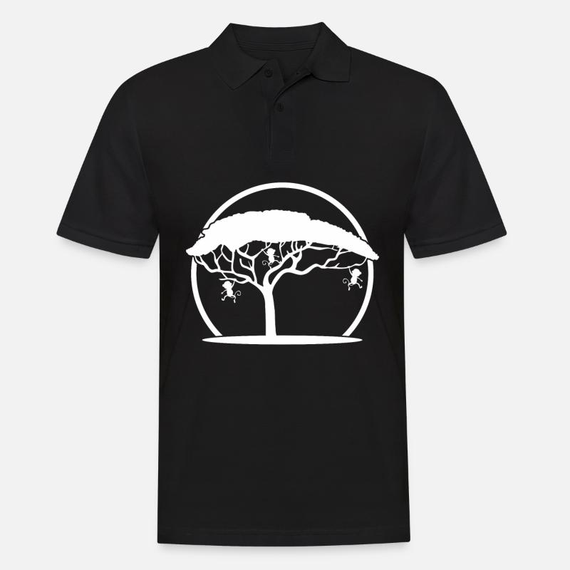 Singe dans l’arbre Singe - Polo Homme - noir