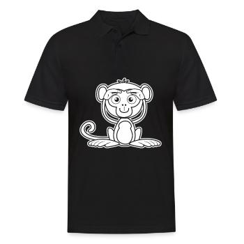 Singe mignon Singe - Polo Homme - noir - Devant - Kai (181cm)