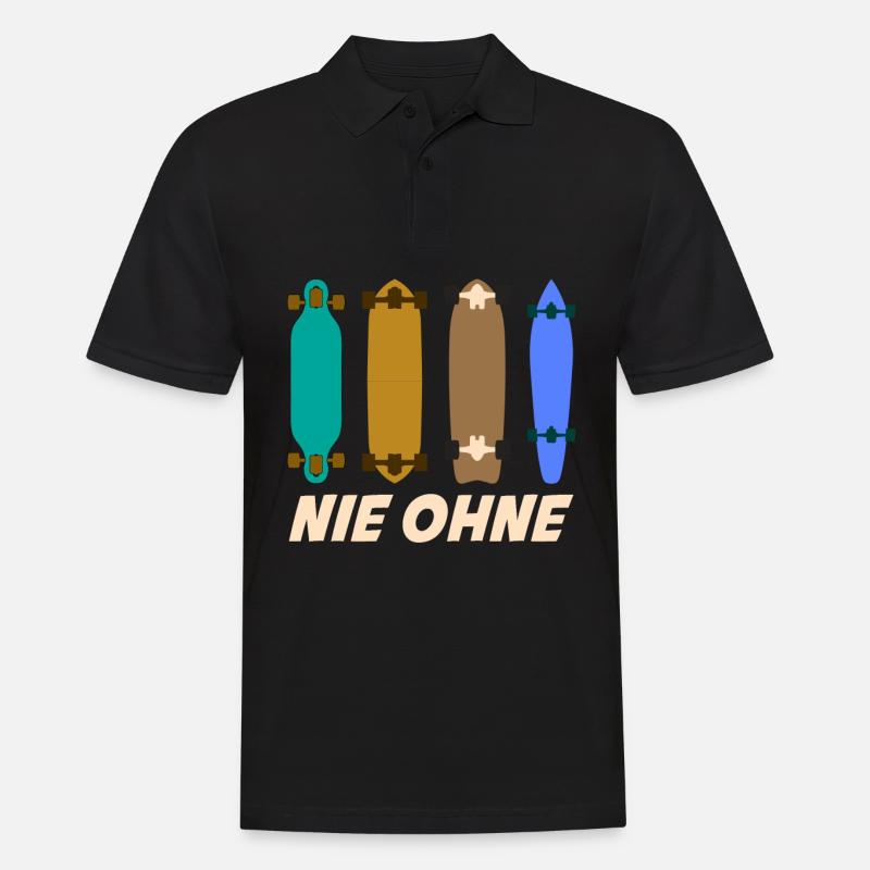 Longboard Longboarding Longboarder - Männer Poloshirt - Schwarz