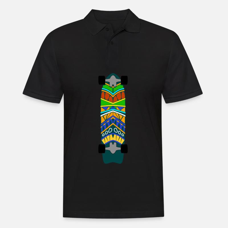 Longboarder Longboarding Longboard - Männer Poloshirt - Schwarz
