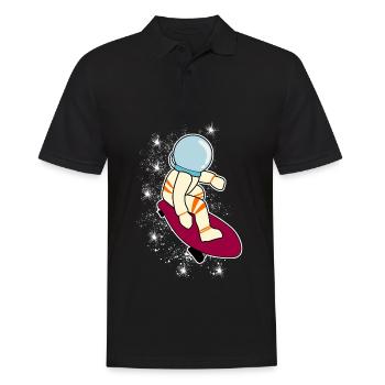 Longboarder Astronaut Longboard - Men's Polo Shirt - black - Front - Kai (181cm)