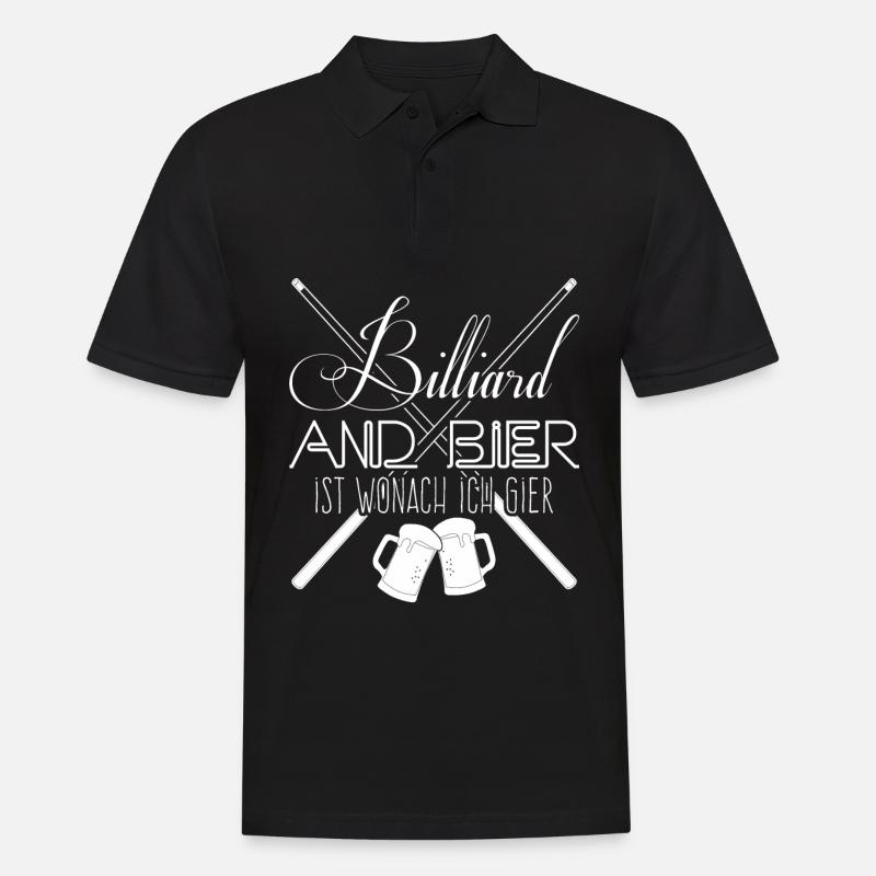 Billard Bier Poolbillard Snooker - Männer Poloshirt - Schwarz