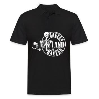 Bier Alkohol Saufen und Raufen - Männer Poloshirt - Schwarz - Vorne - Kai (181cm)