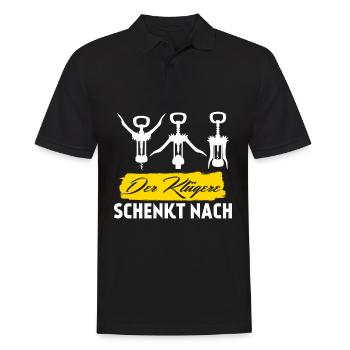 Wein Rotwein Weißwein Korkenzieher - Männer Poloshirt - Schwarz - Vorne - Kai (181cm)